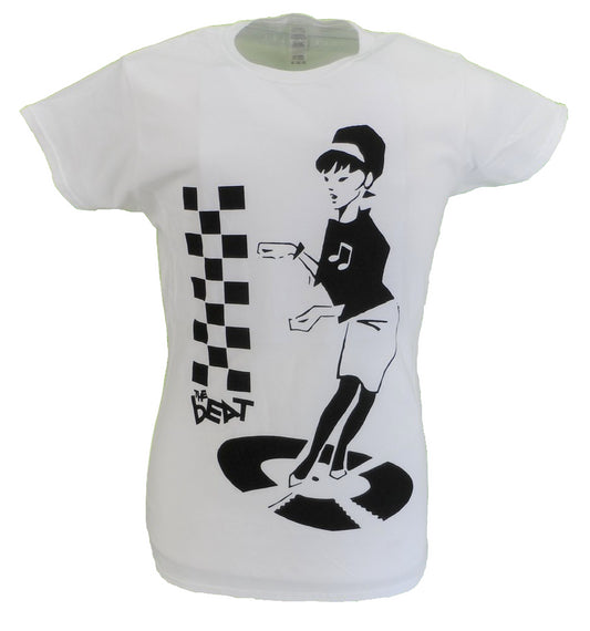 Camisetas para mujer con licencia oficial The Beat White Disc Girl