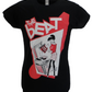 Ladies Official Licensed Black The Beat Record Player Girl T Shirt