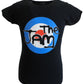 Camisetas de objetivo negro con licencia oficial The Jam para mujer.