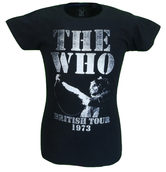 Dame officielt licenseret who black british tour 1973 t-shirts