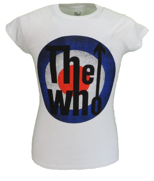 Offiziell lizenzierte Damen-T-Shirts „The Who“ im Vintage-Stil, weiß