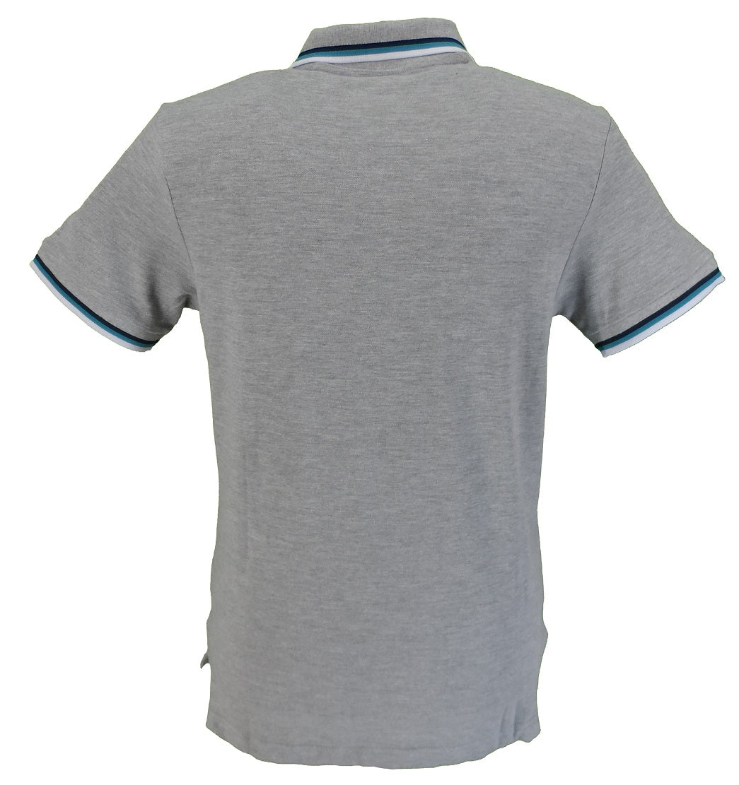 Lambretta Grey/Navy/White/Blue Retro Target Logo 100% Cotton Polo Shirts