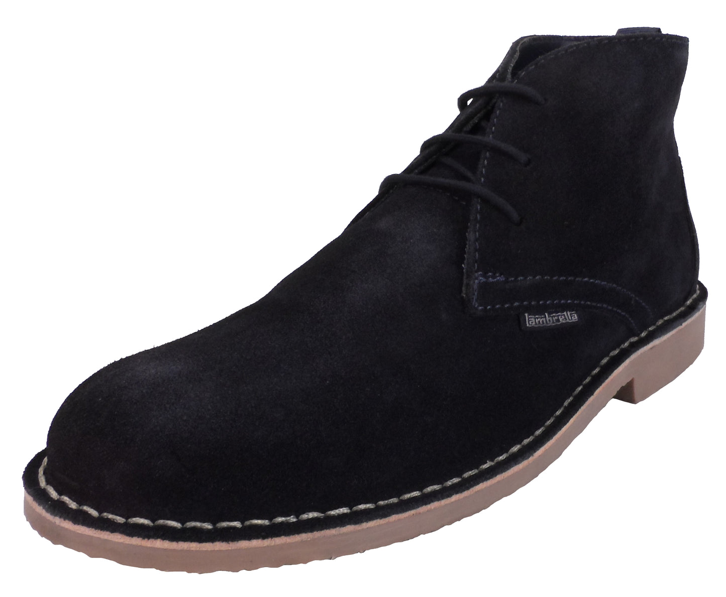 Lambretta Mens Navy Real Suede Carnaby Desert Boots