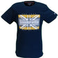 Lambretta Mens Navy Union Jack Retro 100% Cotton T Shirt