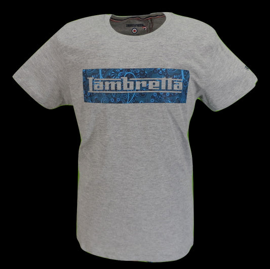 Lambretta Mens Grey Paisley Logo Retro 100% Cotton T Shirt …
