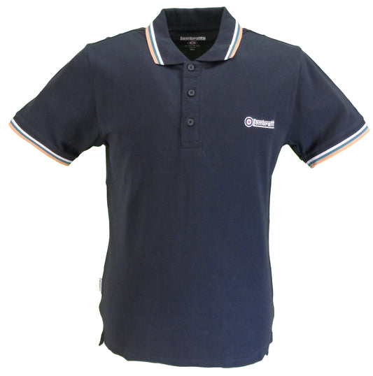 Lambretta Mens Retro Navy/White/Ocean/Carnelian Polo Shirts