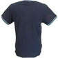 Lambretta Navy 100% Cotton Pique Tipped  Retro T Shirt