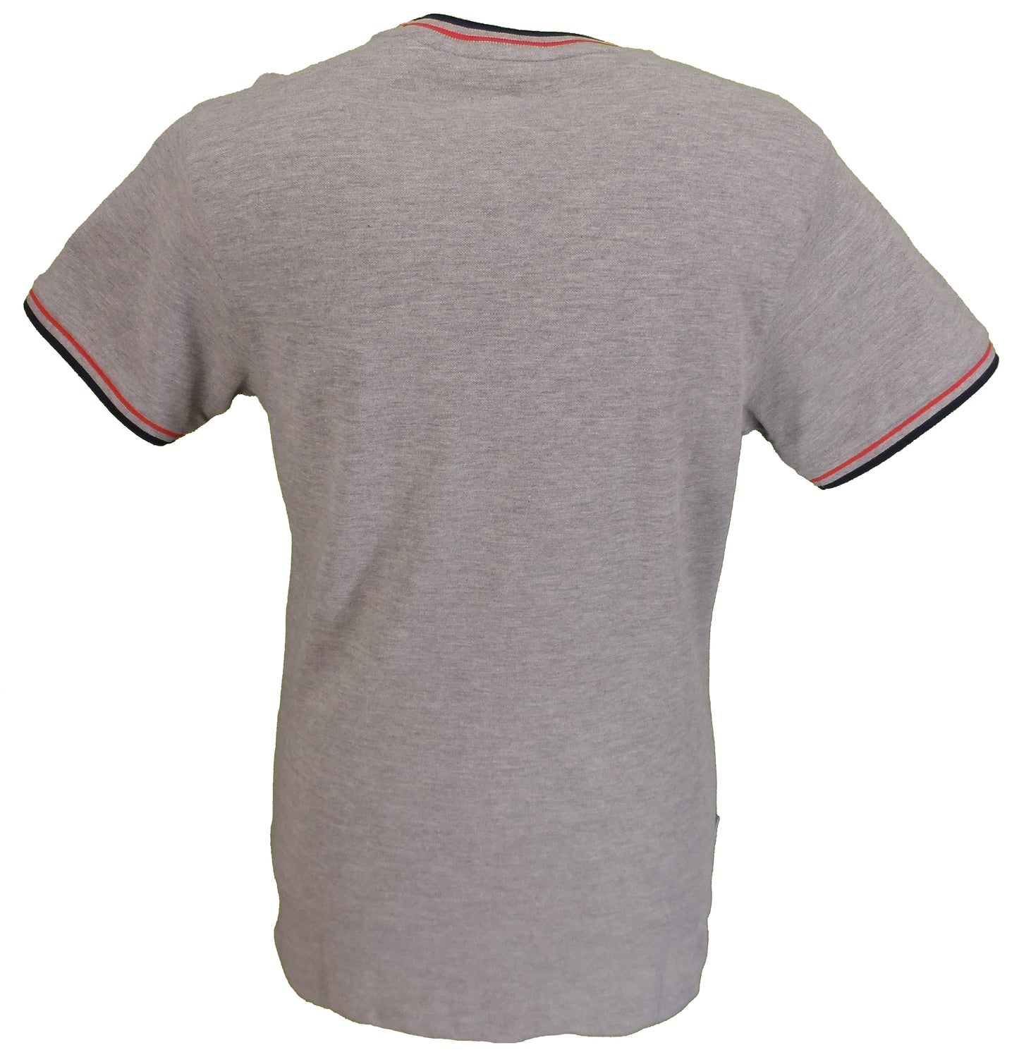 Lambretta Grey 100% Cotton Tipped Pique Retro T Shirt