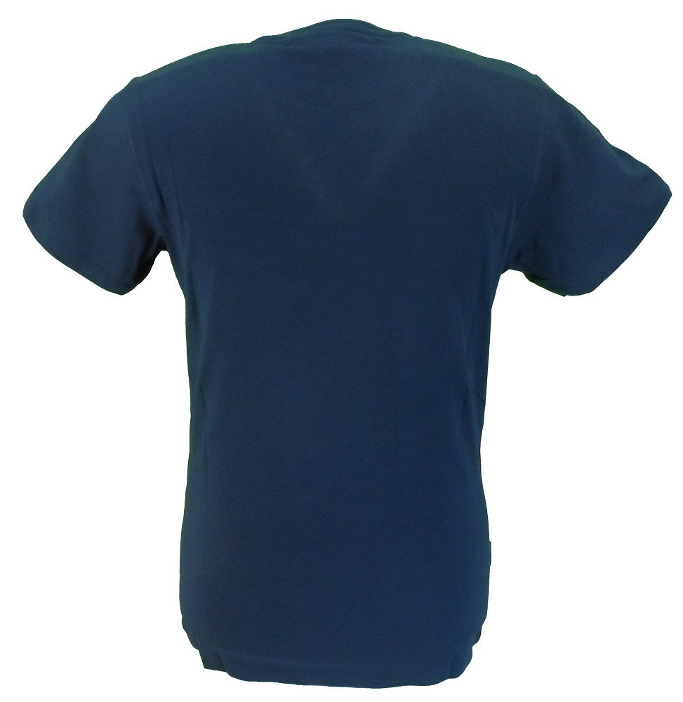 T-shirt retrò Lambretta a righe blu scuro in cotone 100%.