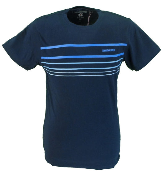 T-shirt rétro 100% coton rayé marine Lambretta