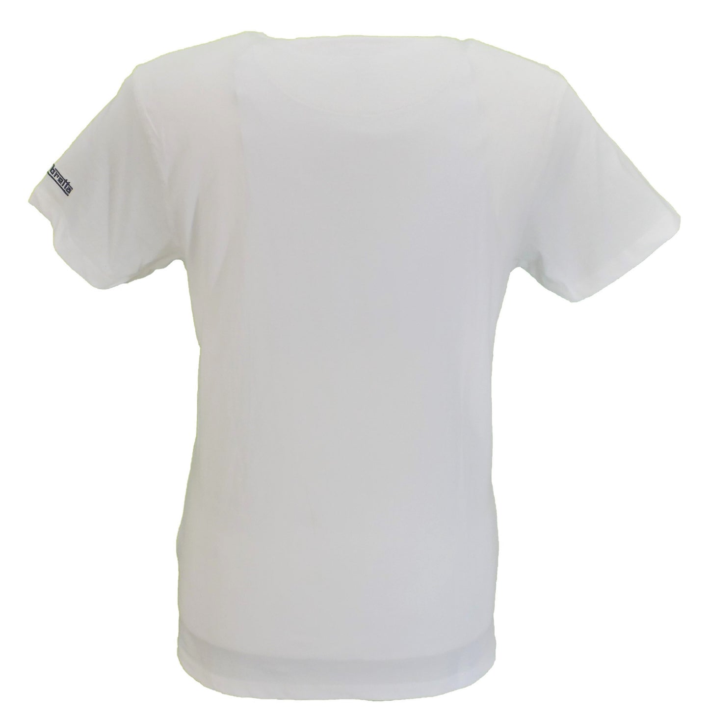 Lambretta camiseta retro a rayas blanca/azul marino para hombre