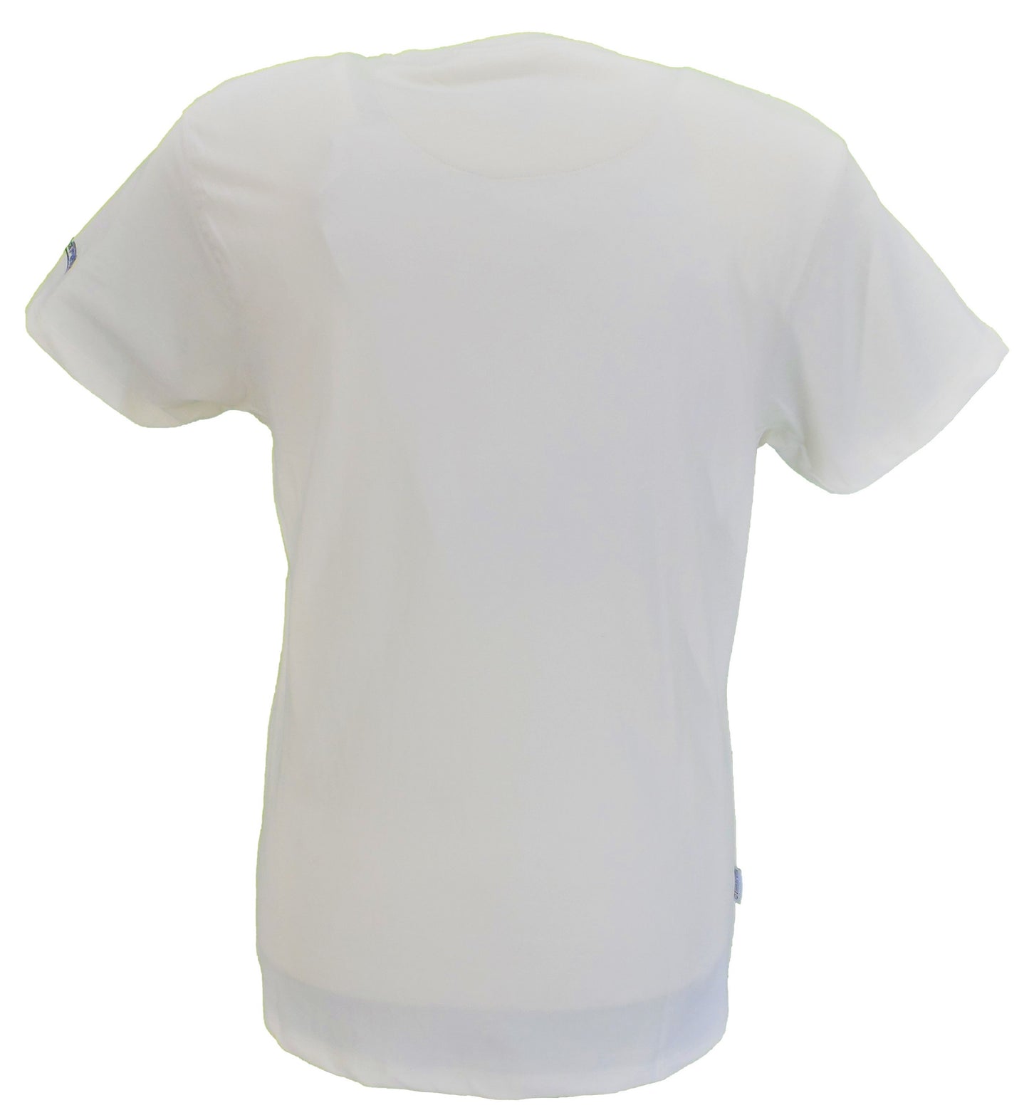 Lambretta camiseta blanca con guitarra retro para hombre