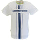 Lambretta Mens White/Navy Striped Retro T Shirt