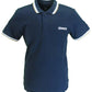 Lambretta Mens Retro Navy/White/coolblue/Biscuit Polo Shirts