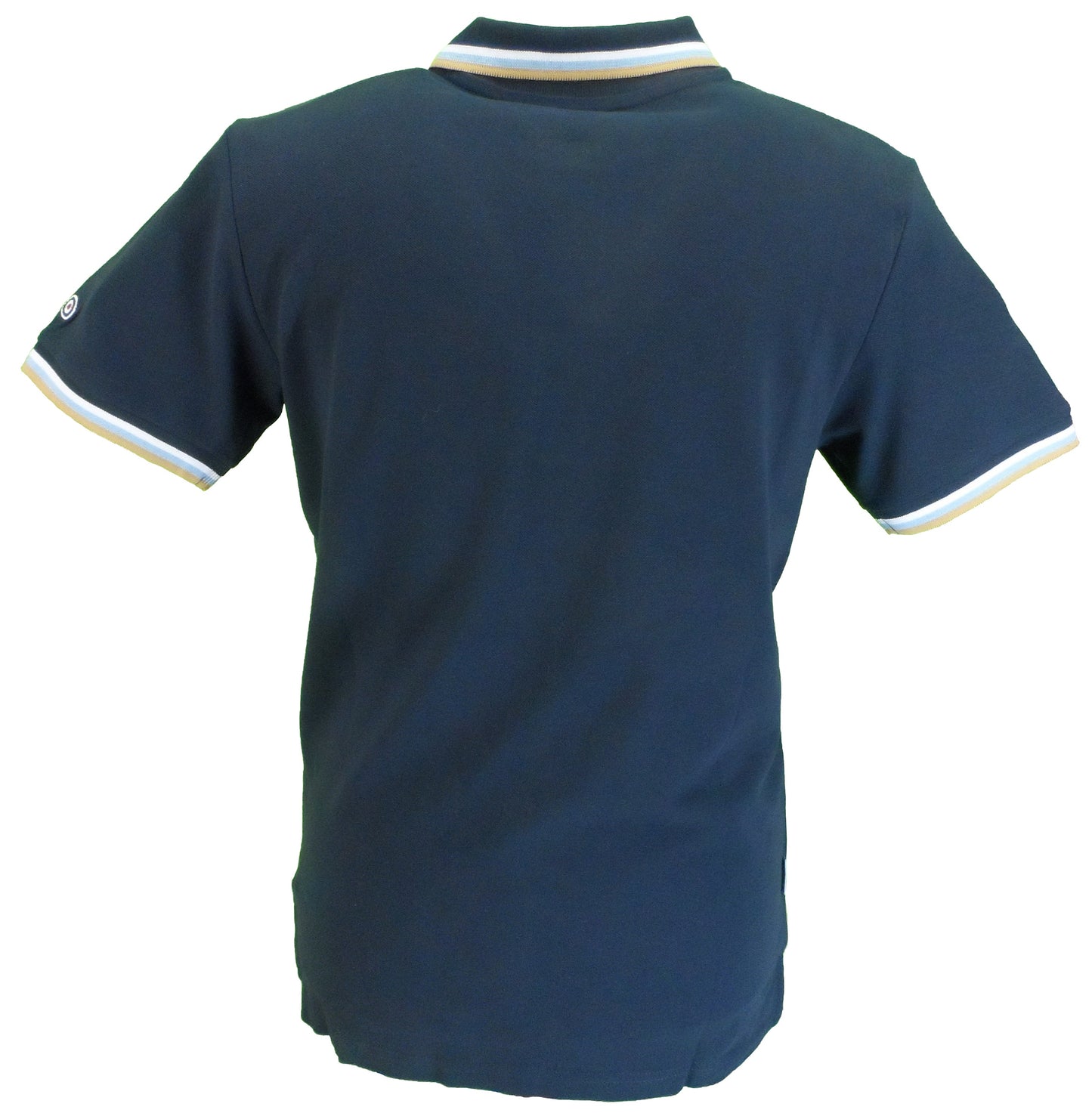 Lambretta Mens Retro Navy/White/coolblue/Biscuit Polo Shirts