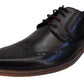 Lambretta Mens Black Leather Brogue Shoes
