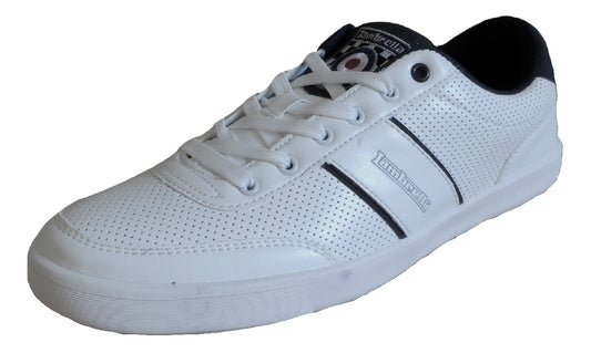 Lambretta White/Navy Retro Mod Trainers