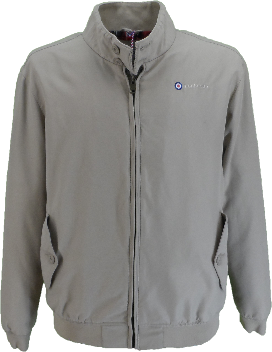 Chaqueta harrington resistente a la lluvia Lambretta piedra/beige