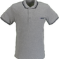 Lambretta Mens Grey/Navy Retro 100% Cotton Polo Shirt