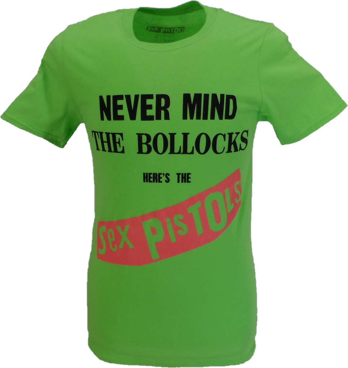 Mens Lime Green Official Sex Pistols NMTB T Shirt