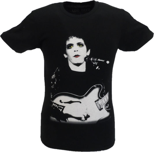 Schwarzes offizielles Herren-T-Shirt mit gebleichtem Foto von Lou Reed