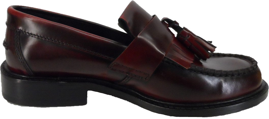 Ikon Original Ladies Selecta Oxblood Retro All Leather Tassel Loafers