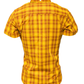 Relco Retro Mustard Burgundy Check Ladies Button Down Short Sleeved Shirts