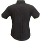 Relco Retro-Hemden aus schwarzem Oxford-Damenhemd mit Knopfleiste und kurzen Ärmeln