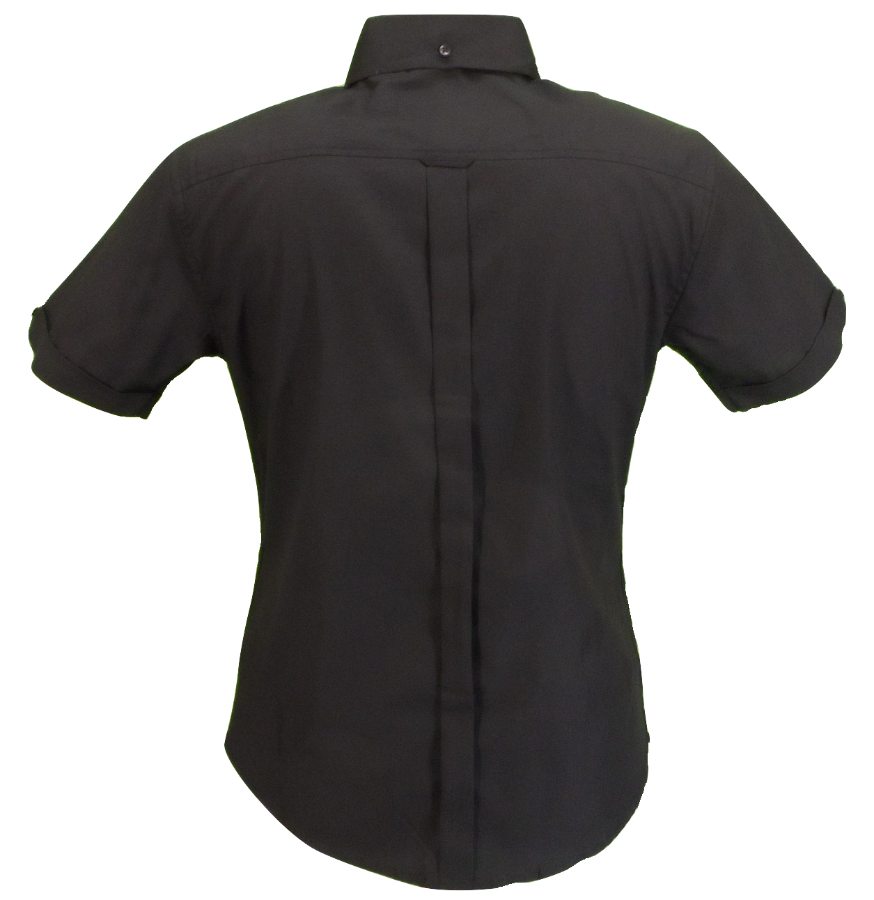 Relco Retro Black Oxford Ladies Button Down Short Sleeved Shirts