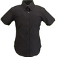 Relco Retro Black Oxford Ladies Button Down Short Sleeved Shirts