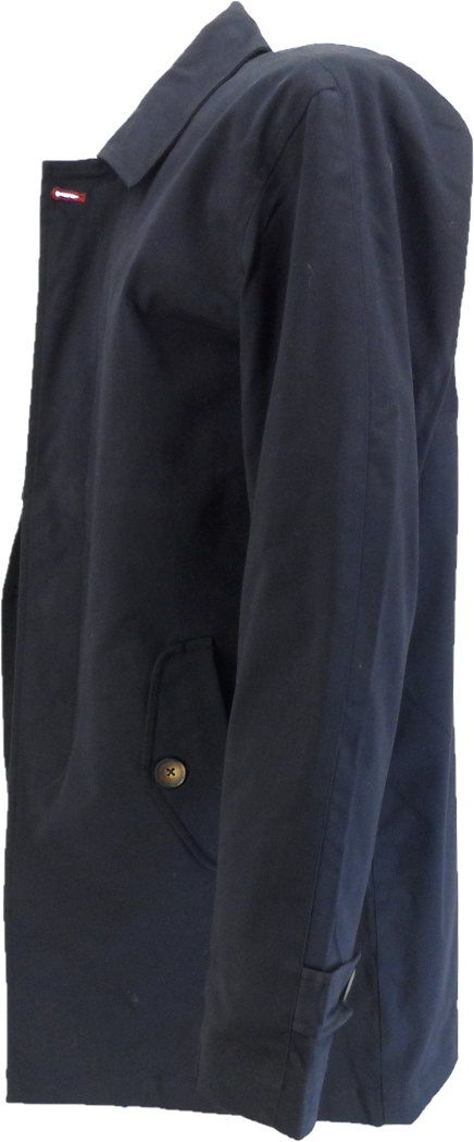 Marineblauer Mac-Mantel Real Hoxton für Herren