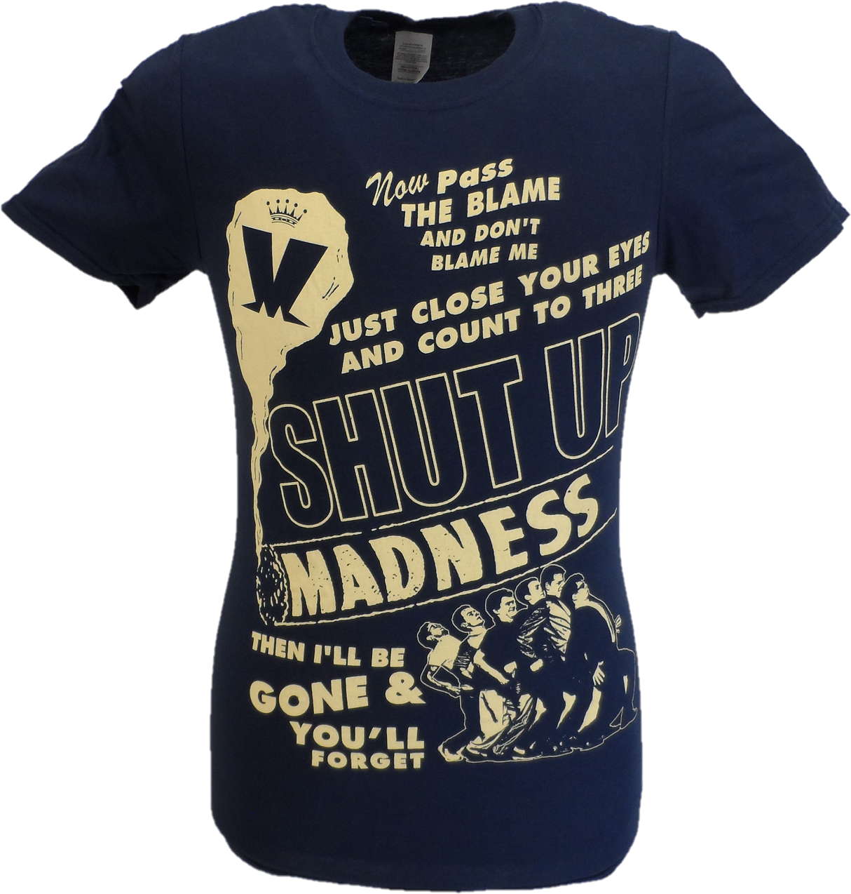 Mens Navy Blue Official Madness Shut Up T Shirt