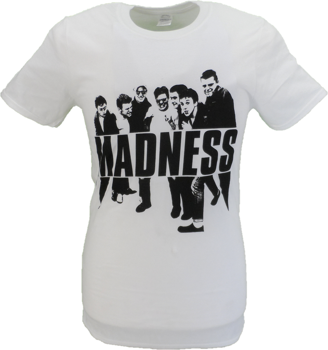 Mens White Official Madness Vintage Picture T Shirt
