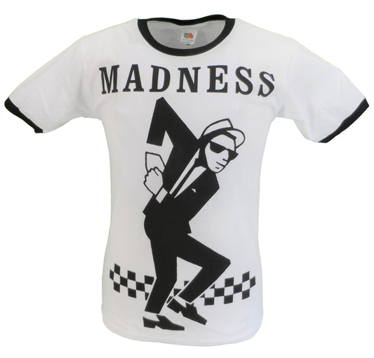 メンズ ホワイト 公式Madnessウォルト レトロ リンガー T シャツ