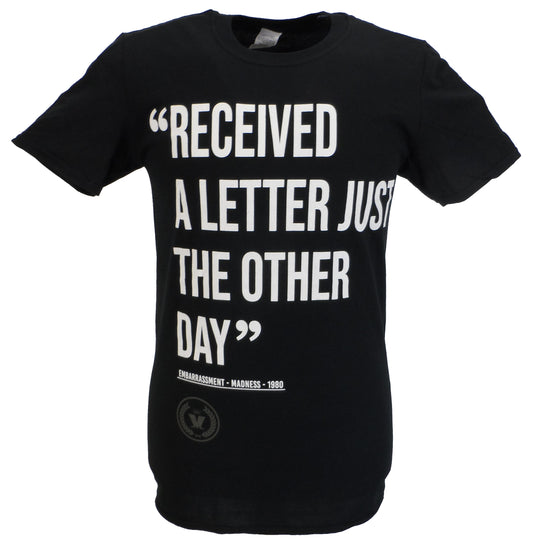 T-shirt avec lettre noire Madness sous licence officielle pour homme