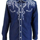 Mazeys Mens Navy Western Cowboy Vintage/Retro Shirts