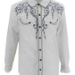 Mazeys Chemises Vintage/Rétro Western Cowboy Blanc Noir Pour Hommes