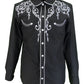 Mazeys Mens Black White Western Cowboy Vintage/Retro Shirts