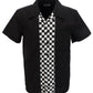 Mens Retro Black and Checkerboard Rockabilly Bowling Shirts