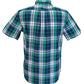 Mazeys Mens Green Checked 100% Cotton Short Sleeved Shirts