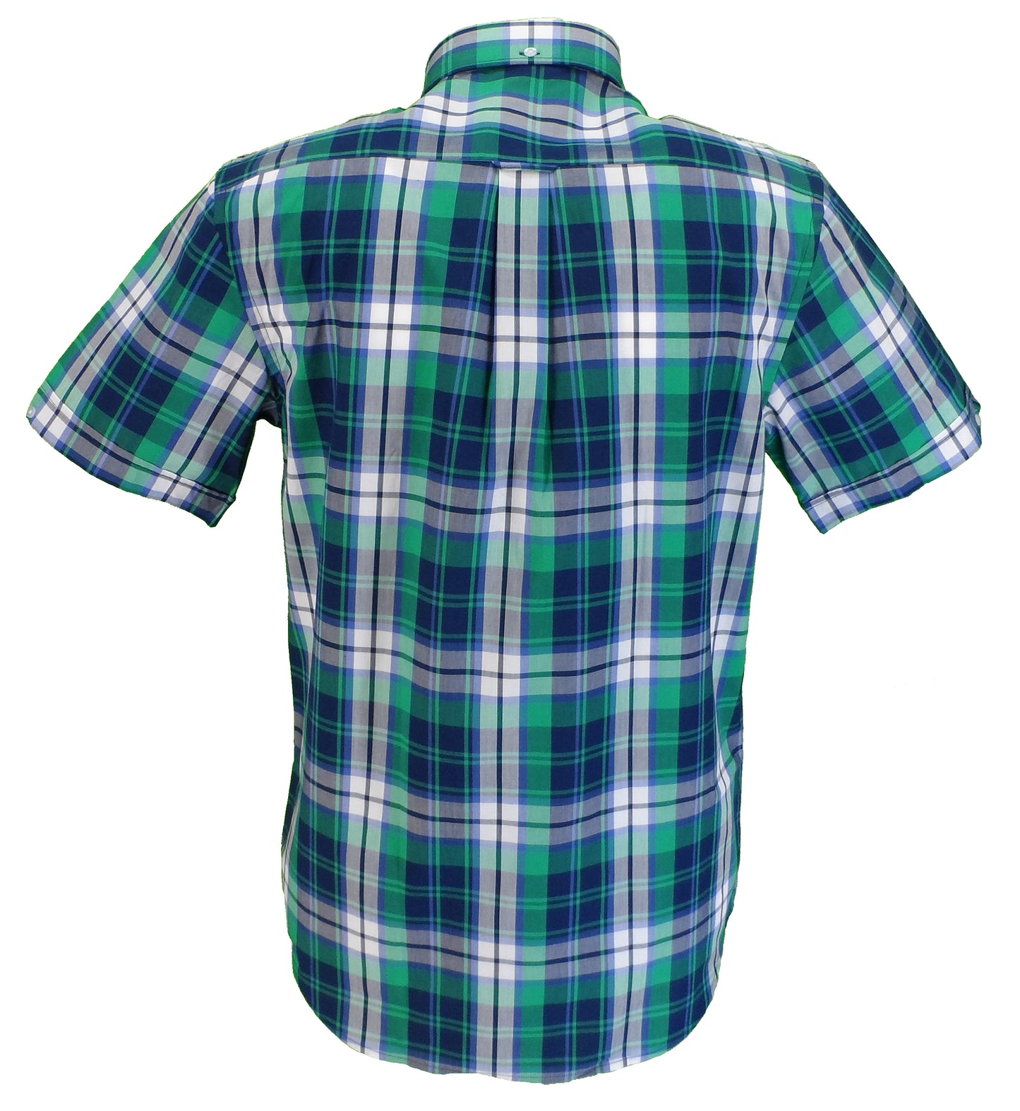 Mazeys Mens Green Checked 100% Cotton Short Sleeved Shirts