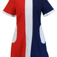 Ladies Retro Mod Vintage Red White and Blue Dress