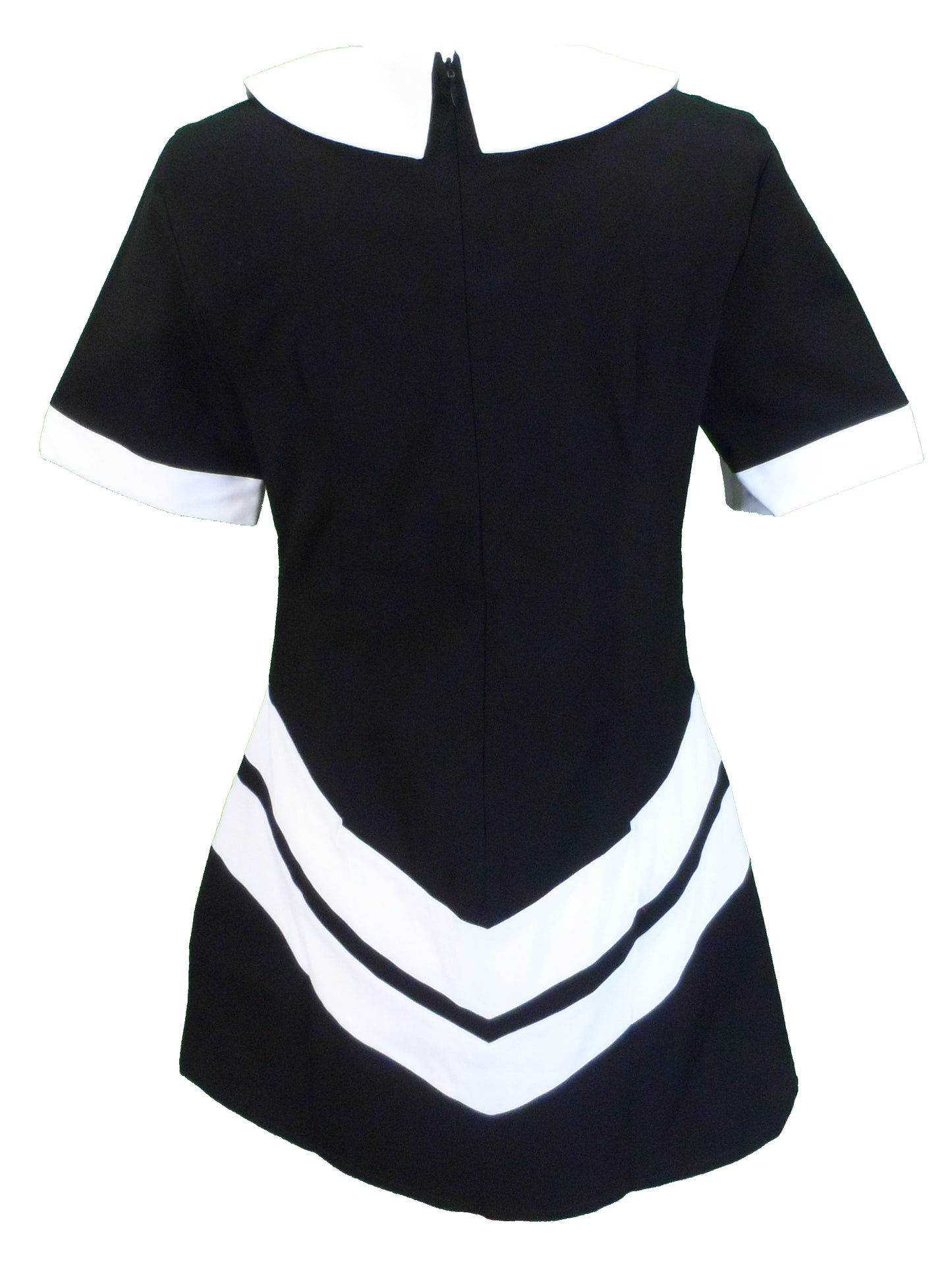 Ladies Retro Mod Vintage Black and White Chevron Dress