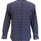 Mazeys Mens Navy White Retro Mod Polka Dot 100% Cotton Shirts…