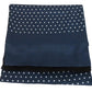 Mazeys Mens Classic Retro Mod Mod Tassled Scarf Navy Polka Dot