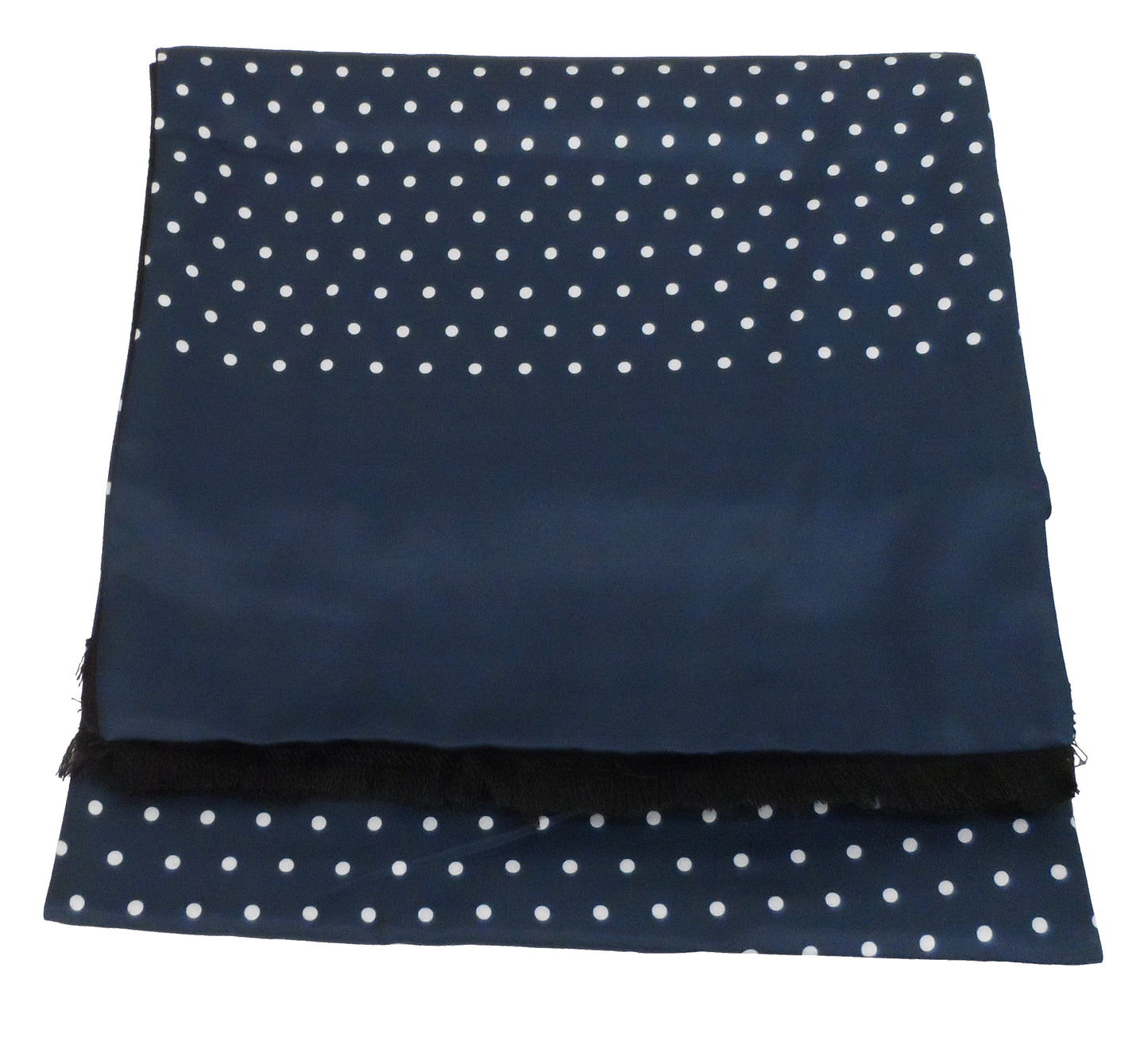 Mazeys Mens Classic Retro Mod Mod Tassled Scarf Navy Polka Dot