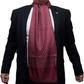 Mazeys Classic Retro Mod Mod Tassled Scarf Burgundy Polka Dot