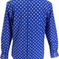 Mazeys Mens Mid Blue and White Polka Dot 100% Cotton Shirts…