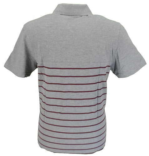 Merc London Grey Finsbury Striped Polo Shirt