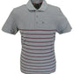 Merc London grå finsbury stribet poloshirt